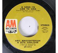 Kris Kristofferson & Rita Coolidge 45 RPM A Song I'd Like To Sing / From The Bottle To The Bottom