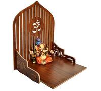 KRISHA KRAFTS Craft Wooden Temple Wall Hanging and Table Top Home Mandir Temple Pooja Mandir (red)