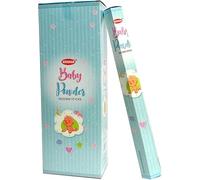 Krishan, BABY POWDER, Incense Sticks, 6 Pack, Hand-Rolled, Agarbatti