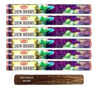 Krishan Incense Sticks, Fruit fragrance Hand Rolled Agarbatti, 120 Sticks FREE Ash Catcher, Cherry, Strawberry, Cinnamon, Coconut, Peach for Relaxation, Meditation, Healing, Yoga, (Dewberry)