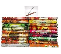 Krishan incense sticks Series 6, Indian incense sticks multipack with Free Wooden Incense Holder (20 stick x 12 Hexa Pack = 240 Sticks), Indian vibes