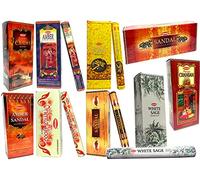 Krishan Incense Sticks Wood Amber Sandal White Sage Oudh Palo Santo Room Aroma 240pcs(12 Hexa Packs of 20 Sticks)