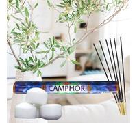 Krishan Indian Incense Sticks Mix Fragrance Amber Clove Mint Cinnamon Coconut Rose Musk for Home Out Door Office Yoga Meditation Room Aroma (Camphor)