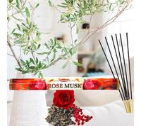 Krishan Rose Musk Perfume incense Sticks Hend Rolling Aroma 20 Incense Sticks x 6 Pack Total 120 Joss Stick