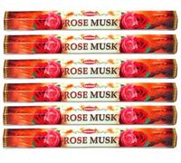 Krishan Rose Musk Rosa Almizcle Incense 20 Sticks x 6 Pack Total 120 Joss Stick