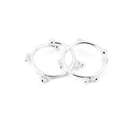 Krishana Export Store White Metal Nazariya Kada Silver Bachon Ke Liye Nazar Battu Kadey foR Bachon Ke kangnu (2 Piece) for 0-1 yrs.