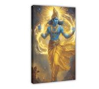 Krishna Canvas Poster Art Print Lord Krishna Painting Hindu God Indian God Wall Art For Room Decor (16)