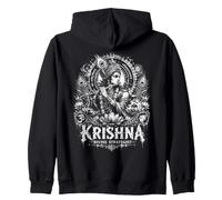 Krishna Divine Strategist Spiritual Warrior Zip Hoodie