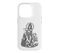 Krishna Hindu Deity Sacred Flute Devotional Line Art Case for iPhone 14 Pro