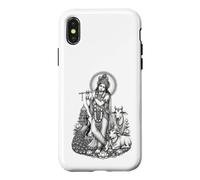 Krishna Hindu Deity Sacred Flute Devotional Line Art Case for iPhone X/XS