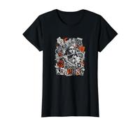 Krishna Hindu God Flute Devotional Yoga Meditation Value Graphic T-Shirt, Women, Black, XS