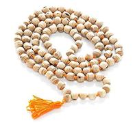 krishna krpa Planet 007 White Tulsi Japa Mala 108 + 1 Beads Prayer Beads - Fastest Delivery By DHL