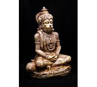 Krishna Mart India Hand Carved Meditating God Hanuman Resin Idol Sculpture Statue Size 6"x4"