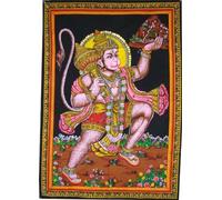Krishna Mart India Huge Cotton Fabric Hanuman Monkey God Yoga 43 X 30 Tapestry By
