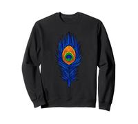 Krishna Peacock Feather Hindu Spiritual Art Geometric Bhakti Sweatshirt