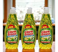 Krishna Stores Limited 3 x 600ML Elbow Grease Washing Up Liquid Fresh Lemon Scent Power Degreaser Works On Glasses Pans And Plates