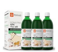 KRISHNA'S HERBAL & AYURVEDA Gomutra Ark | Natural Detoxifier| 100% Pure & Natural Go Ark | Indian Tharparakar Gomutra | Sugar Free Juice With No Added Color Or Flavour - 1 Litre (Pack Of 3)