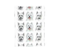 KRISIN Westies Blankets Soft Warm Flannel Throw Blanket Cover For Bed Living Room Picnic Travel Home Couch,P1,100x130cm