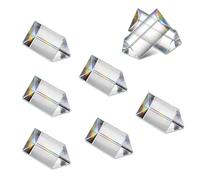 KRISININE 8PCS Optical Clear Crystal Triangular Prism 50mm/2inch Crystal Equilateral Prisms Set Rainbow Maker for Physics Teaching Photo Photography