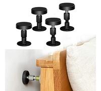 Krisler Adjustable Threaded Bed Frame Anti-Shake Tool, Headboard Stoppers, Bedside Anti Shake Tool for Beds Cabinets Sofas, 4PCs, 30-68mm (Black)