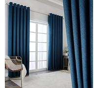 Krismile Full Blackout Curtains 96 inch Drop 2 Panels Navy Blue Eyelet Noise Reducing for bedroom - Thermal Insulated & Room Darkening,Thick Extra Long Lined for Livingroom 52 x 96 inch