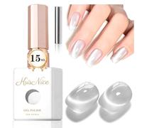 KRISNICE 0.5 OZ Cat Eye Gel Polish with Magnet 15ML Holographic Glitter Shimmer Translucent Jelly Color Magnetic Nail Polish Salon DIY at Home (Silvery Moonlight-MY021)