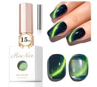 KRISNICE 0.5 OZ Cat Eye Gel Polish with Magnet 15ML Holographic Glitter Shimmer Translucent Jelly Color Magnetic Nail Polish Salon DIY at Home (Galactic Purple, MY034)