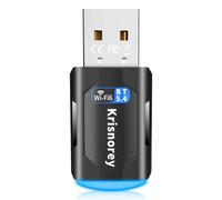 Krisnorey 2-IN-1 Wi-Fi 6 Bluetooth 5.4 USB Adapter for PC Laptop, AX900Mbps WIFI 2.4G/5GHz Wireless Network Dongle w/Built-in Driver for Windows 11 10 Desktop Headphones, Keyboard, Mouse, Controller