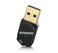 Krisnorey Latest Bluetooth 6.0 Adapter for PC Laptop, Mini Wireless USB Dongle Adaptor for Windows 11/10/8.1 Desktop Computer, Plug & Pair w/Bluetooth Headset Speaker Keyboard Mouse Game Controller