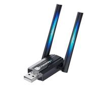 Krisnorey Long Range USB Bluetooth 6.0 Adapter for PC, Built-in PA Enhanced 5dBi High Gain Wireless Dongle w/Dual Antennas, Supports Windows 11/10/8.1/7 Laptop Desktop, NOT For TV, Mac, Car Stereo