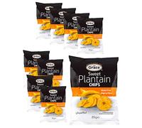 9 x 85g Sweet Plantain Chips Unsalted Banana Crisps Natural Lunch Snack Gluten Free