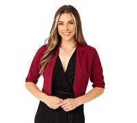 KRISP Half Sleeve Tailored Open Occasion Shrug (Wine, S) 11016-WIN-S