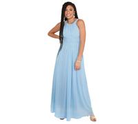 Krisp Pleated Front Chiffon Maxi Dress In Aqua Aqua 20