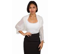 Krisp Ruched Back Chiffon Shrug In Cream Cream 8