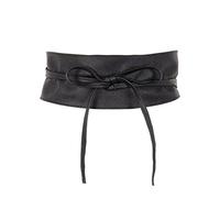 KRISP Women Faux Leather PU Obi Belt Cinch Wide Waist, Black, One Size, 14987-BLK-OS