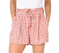 KRISP Women Tie Belted Waist Ditsy Floral Print Shorts (Pink, S) 11087-PNK-S