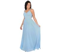 KRISP Women's Crochet Back Strappy Chiffon Maxi Dress in Aqua | Size: 18