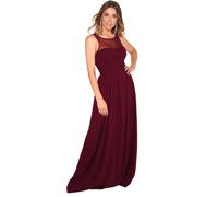 KRISP Women's Gem & Mesh Front Chiffon Maxi Dress in Red | Size: 8 KRISP Red 8