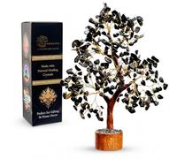 kristalglobe Black Tourmaline Crystal Tree of Life, EMF Protection Healing Gemstone Bonsai for Grounding & Positive Energy, Handmade Feng Shui Decor for Home Office, Spiritual Gifts for Women Men