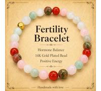 kristalglobe Fertility Bracelet for Women, IVF Gift, Healing Crystal Bracelet, Gemstone Beaded Chakra Bracelet for Hormone Balance, Spiritual Wellness, Meditation & Positive Energy Jewellery