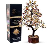 kristalglobe Multi Stone Crystal Tree of Life 300 Beads - Healing Crystal Bonsai Tree for Positive Energy, Feng Shui Decor, Spiritual Home & Office Desk Ornament, Meditation Gift for Women