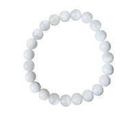kristalglobe Natural Crystal Bracelets for Women and Men 8mm, Selenite Gemstone Beaded Bracelets, Round Gemstones Stretch Bracelet, Yoga Bracelets Jewelry, White Healing Bracelet