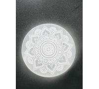 kristalglobe Selenite Charging Plate Round Disc 8.5 cm - Natural Crystal Charging Stone for Cleansing & Recharging Crystals, Healing Stones, Selenite Slice for Meditation, Yoga & Home Décor
