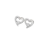 Kristall Ohrringe Stecker 2024 Ne W High End Hollow Love Ohrringe und elegante Damenohrringe Diamantohrringe Für Damen (Silver, One Size)