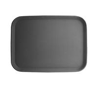 Olympia Kristallon Polypropylene Plastic Non-Slip Tray - Rectangular - 510(W) x 380(D)mm / 20 x 15 inch, Black, Slip-Resistant Textured Surface, Fast Food Canteen Tray, Stackable, C560