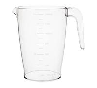 Kristallon Clear Polycarbonate Stacking Jug with Ergonomic Handle and Fast Pouring Spout - Highly Durable & Glasswasher Safe - 1.5L