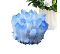 Kristallsteinschmuck, Kristallclusterdekoration - Grüne Kristalle Cluster -Ornamente - Entmagnetisierte Dekoration, Natursteine für Meditation, Yoga, Schlafzimmer