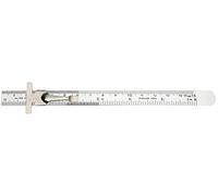 Kristeel Shinwa Pocket Clip Rule 6" 150 mm Rigid English Metric Stainless Steel Machinist Engineer Ruler/Rule with Conversion Table