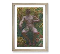 Kristian Zahrtmann Nude Male Framed Print | A2 Oak Framed Wall Art | Ready to Hang | Modern Nature Picture | Living Room Bedroom Lounge Office