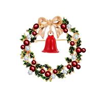 KristLand Christmas Garland Brooch Christmas Bow Brooch with Sparkly Crystal Stone Scarf Clips Praty Jewelry Gift for Men Women Jewelry